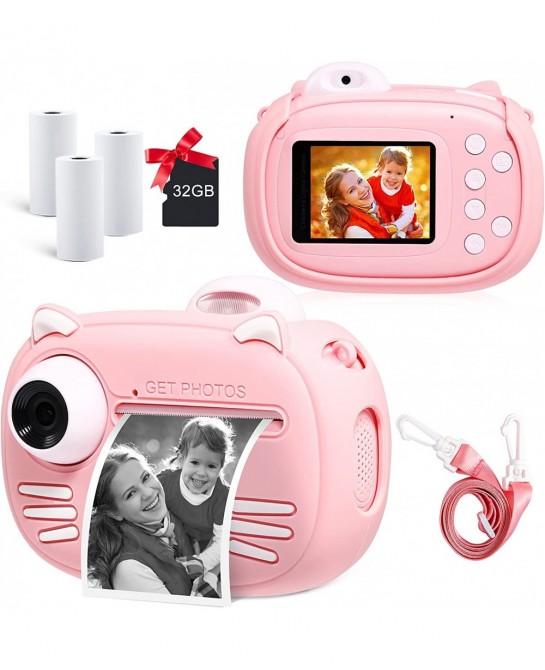 Instant Camera for Kids Camera for Girls 40MP Kids Digital Camera 2.4" Screen Toddler Camera Kids Selfie Video Camera Childre...