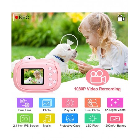 Instant Camera for Kids Camera for Girls 40MP Kids Digital Camera 2.4" Screen Toddler Camera Kids Selfie Video Camera Childre...
