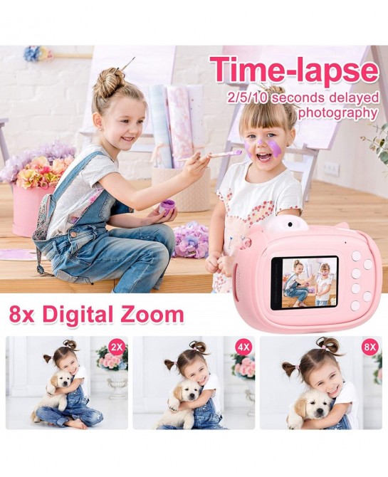 Instant Camera for Kids Camera for Girls 40MP Kids Digital Camera 2.4" Screen Toddler Camera Kids Selfie Video Camera Childre...