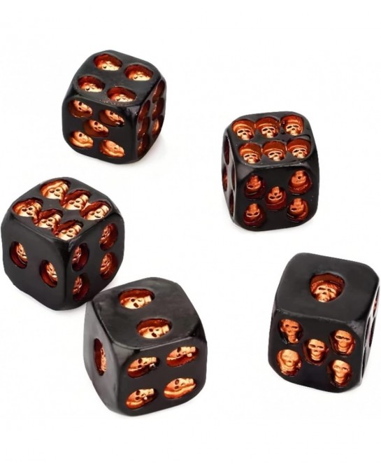 5 Pcs Skull Dice 3D Skeleton Dice Creative Bones Dice Novelty Halloween Dice for Board Game for Club Pub Party Games $17.60 G...