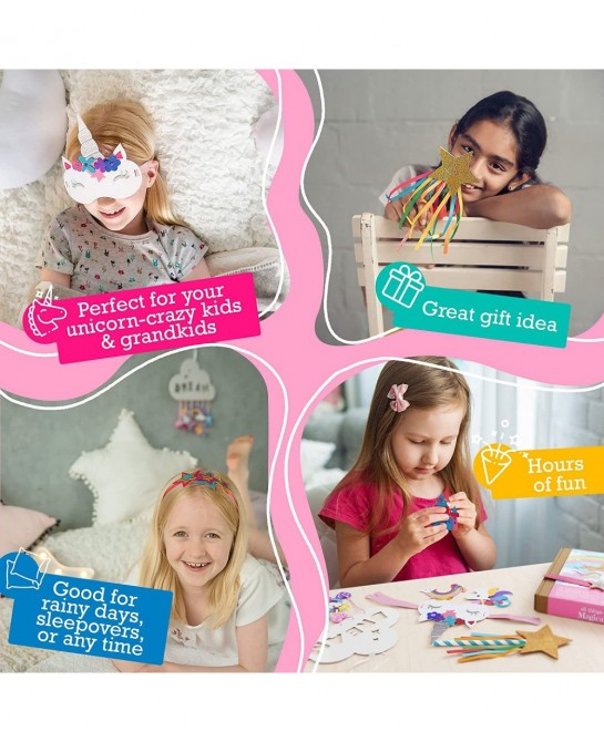 Unicorn Crafts for Kids Ages 4-8 6-in-1 Unicorn Gifts for Girls Unicorn Craft Kit Unicorn Toys Unicorn Arts and Crafts for Gi...