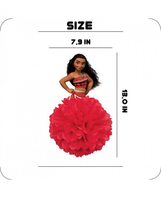 4 Party Decorations for Moana Centerpieces Theme Happy Birthday Table Decorations Pom Paper Flowers Favor $17.43 Kids' Party ...