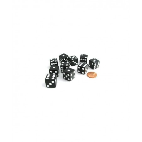 Set of 10 Six Sided D6 16mm Standard Dice Black $16.26 Game Accessories