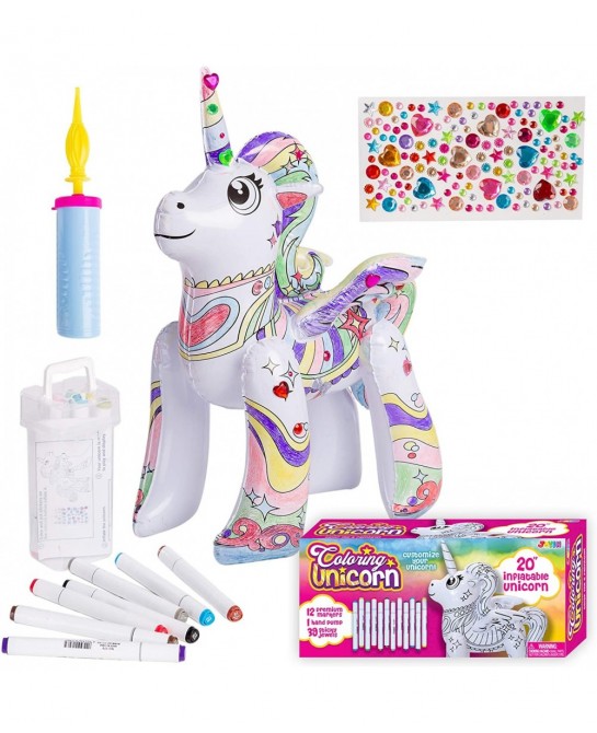 Inflatable Unicorn Coloring Craft Toy Set Paint Your Own Unicorn Arts and Craft Kit for Kids Unicorn Inflatable Coloring Set ...