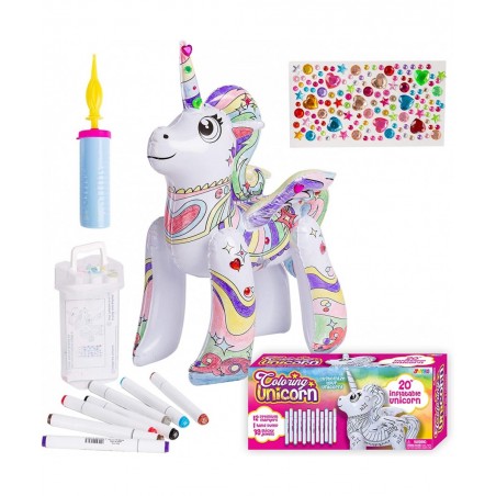 Inflatable Unicorn Coloring Craft Toy Set Paint Your Own Unicorn Arts and Craft Kit for Kids Unicorn Inflatable Coloring Set ...