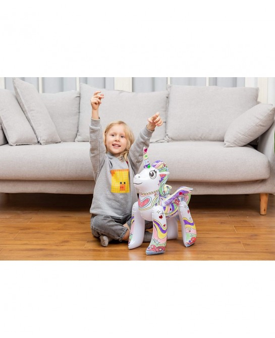 Inflatable Unicorn Coloring Craft Toy Set Paint Your Own Unicorn Arts and Craft Kit for Kids Unicorn Inflatable Coloring Set ...