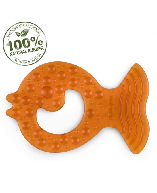 Pure Natural Rubber Baby Teether Without Holes One-Piece Hygienic Design Teether for Babies BPA Free Covers All Teething Stag...