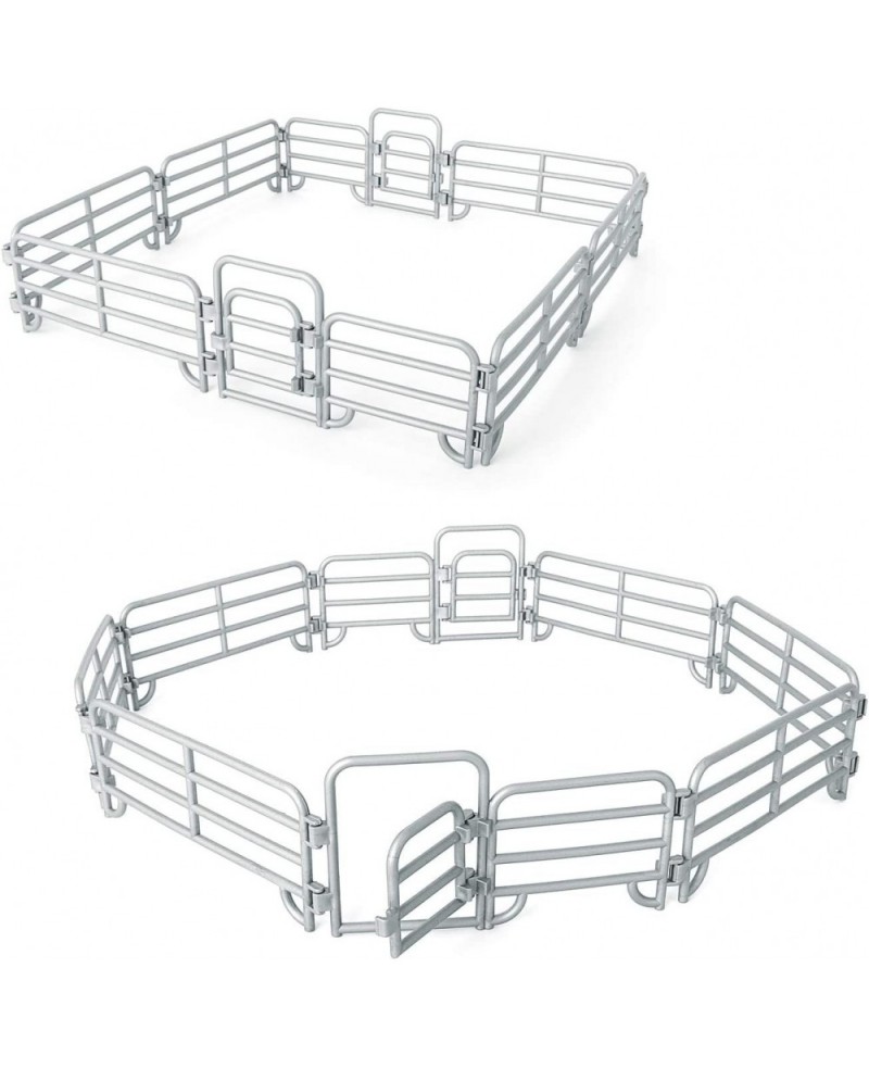 16 Pcs Horse Fence Toys Panel Accessories Playset Farm Figures Barn Animal Figurines for Toddlers Kids Preschool Educational ...
