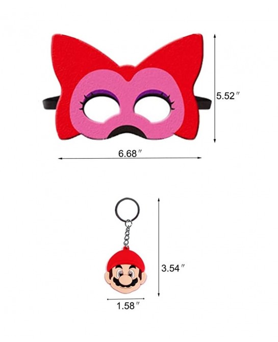 Mario Masks Birthday Party Favors Supplies Gift Set Include 12pcs Felt Masd 50 Stickers 8 Keychains Dress Up Costumes Cosplay...