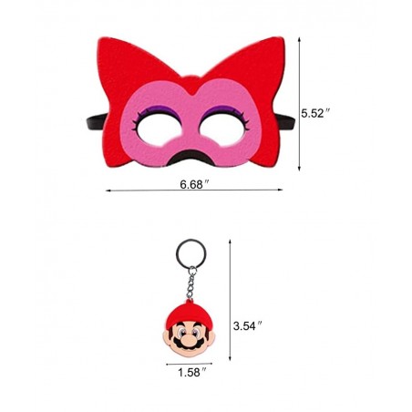 Mario Masks Birthday Party Favors Supplies Gift Set Include 12pcs Felt Masd 50 Stickers 8 Keychains Dress Up Costumes Cosplay...