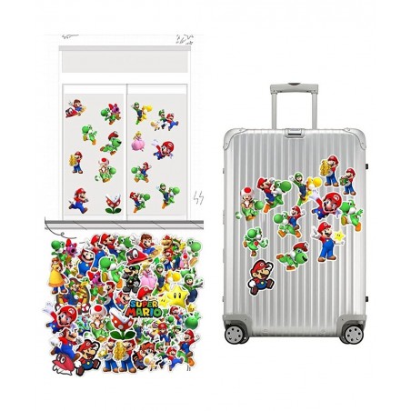 Mario Masks Birthday Party Favors Supplies Gift Set Include 12pcs Felt Masd 50 Stickers 8 Keychains Dress Up Costumes Cosplay...