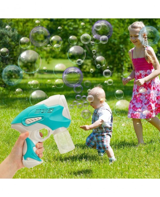 JOYIN 2 Bubble Guns with 2 Bubble Solution (95ML) for Toddlers Bubble Maker and Blower Indoor and Outdoor Summer Play Toys Ki...