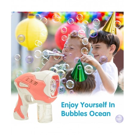 JOYIN 2 Bubble Guns with 2 Bubble Solution (95ML) for Toddlers Bubble Maker and Blower Indoor and Outdoor Summer Play Toys Ki...