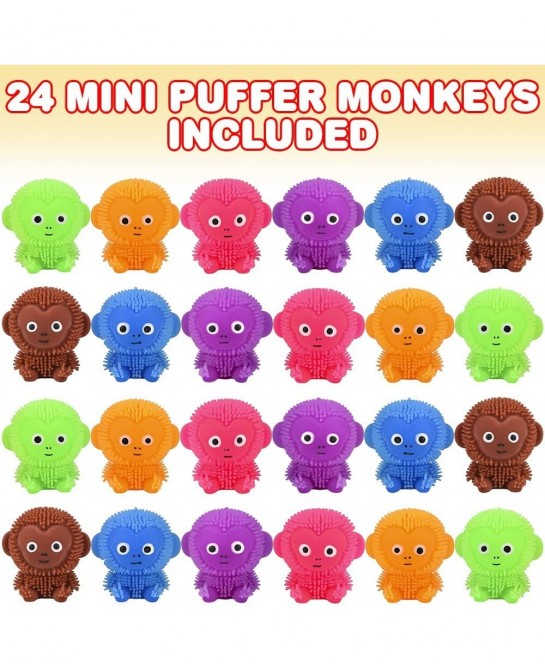Mini Puffer Monkeys Set of 24 Monkey Squeeze Toys for Filling Easter Eggs Easter Party Favors Egg Hunt Supplies Stress Relief...