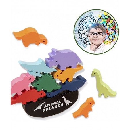 Dinosaur Toys for Kids 3-5 - Wooden Building Blocks Toys for Toddlers Stocking Stuffers Age 3-6 Year Old Girls Boy Montessori...