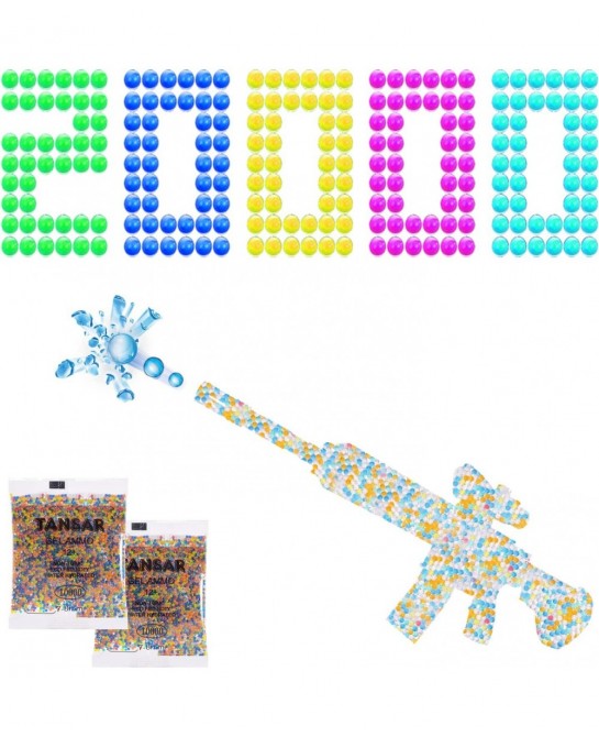 7.5mm Water Balls Beads Refill Ammo (7-8 mm 2 Pack 10000 Pieces Per Pack) Gel Splater Water Balls Blaster Gun Bullets Mix Col...