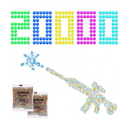 7.5mm Water Balls Beads Refill Ammo (7-8 mm 2 Pack 10000 Pieces Per Pack) Gel Splater Water Balls Blaster Gun Bullets Mix Col...