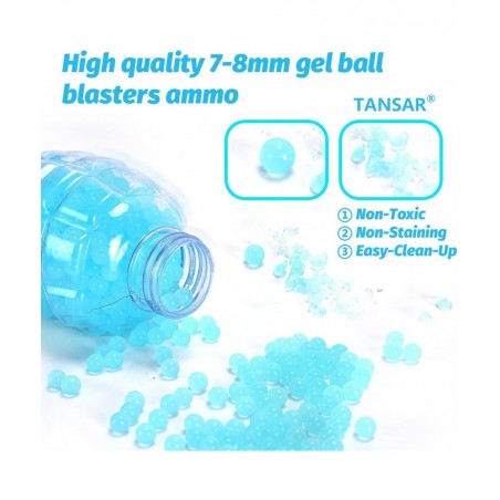 7.5mm Water Balls Beads Refill Ammo (7-8 mm 2 Pack 10000 Pieces Per Pack) Gel Splater Water Balls Blaster Gun Bullets Mix Col...
