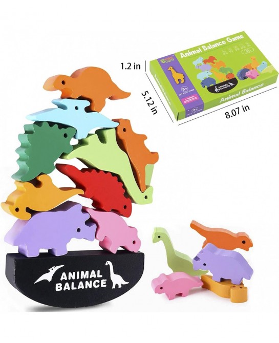 Dinosaur Toys for Kids 3-5 - Wooden Building Blocks Toys for Toddlers Stocking Stuffers Age 3-6 Year Old Girls Boy Montessori...