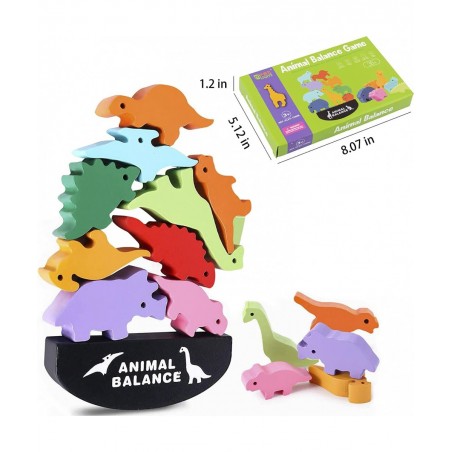 Dinosaur Toys for Kids 3-5 - Wooden Building Blocks Toys for Toddlers Stocking Stuffers Age 3-6 Year Old Girls Boy Montessori...