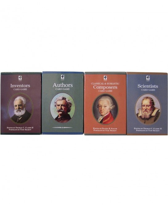 Educational Playing Card Games Bundle - 4 Items (1 of each): Inventors Card Game Composers Card Game Scientists Card Game & A...