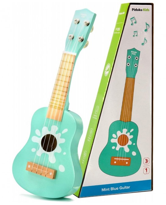 Toy Guitar Wooden Ukulele - Mint Blue - Musical Toys for Toddlers Boys and Girls $42.22 Kids' Musical Instruments