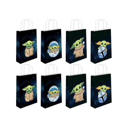GOPARTY 16 Pcs Gift Bags for Yoda Goodie Bags Cute Alien Goodies Bags Mandalorian Theme Birthday Party Decoration Baby Shower...