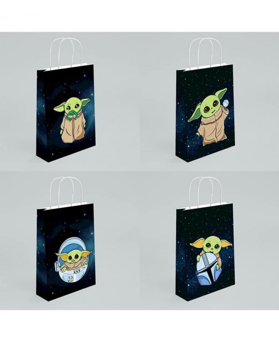 GOPARTY 16 Pcs Gift Bags for Yoda Goodie Bags Cute Alien Goodies Bags Mandalorian Theme Birthday Party Decoration Baby Shower...