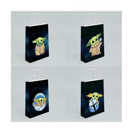 GOPARTY 16 Pcs Gift Bags for Yoda Goodie Bags Cute Alien Goodies Bags Mandalorian Theme Birthday Party Decoration Baby Shower...