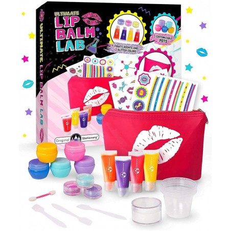 Make Your Own Lip Balm Lab 24-Piece Lip Gloss Making Kit for Girls Fun Christmas Crafts for Kids & Ideal Kids Christmas Gifts...
