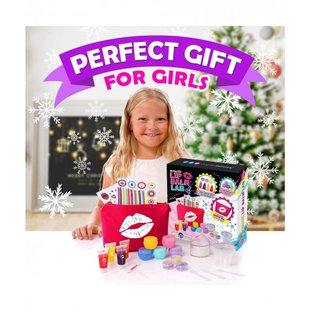 Make Your Own Lip Balm Lab 24-Piece Lip Gloss Making Kit for Girls Fun Christmas Crafts for Kids & Ideal Kids Christmas Gifts...