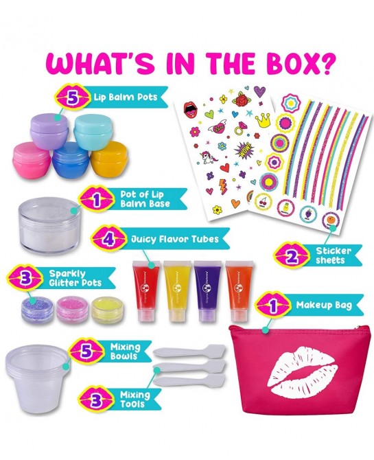 Make Your Own Lip Balm Lab 24-Piece Lip Gloss Making Kit for Girls Fun Christmas Crafts for Kids & Ideal Kids Christmas Gifts...