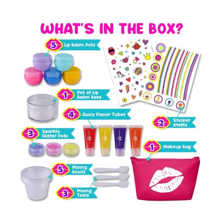 Make Your Own Lip Balm Lab 24-Piece Lip Gloss Making Kit for Girls Fun Christmas Crafts for Kids & Ideal Kids Christmas Gifts...