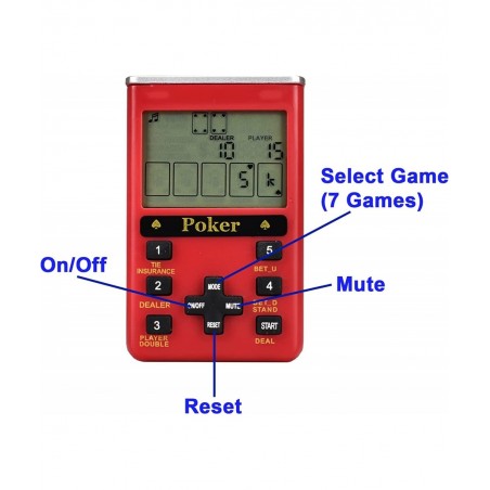 Handheld Poker Game for Adults 7 in 1 Casino Game (Red Plastic) $35.21 Kids' Handheld Games