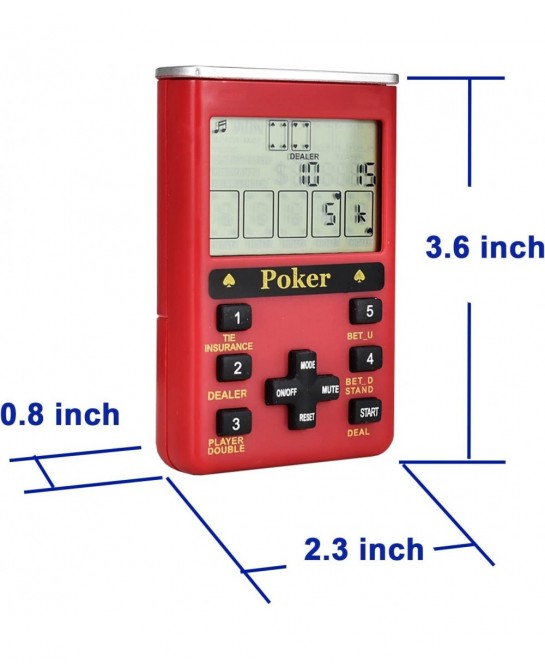 Handheld Poker Game for Adults 7 in 1 Casino Game (Red Plastic) $35.21 Kids' Handheld Games