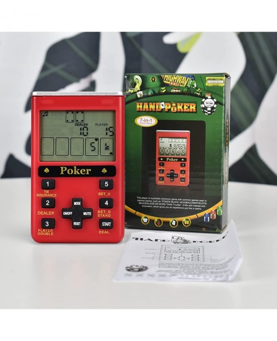 Handheld Poker Game for Adults 7 in 1 Casino Game (Red Plastic) $35.21 Kids' Handheld Games