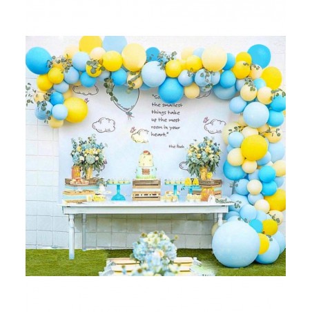 Pooh Bear Balloons Garland Arch Kit Blue Yellow Balloons Bouquet Kit SpongeBob Theme Baby Shower Balloons Backdrop Background...