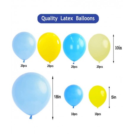 Pooh Bear Balloons Garland Arch Kit Blue Yellow Balloons Bouquet Kit SpongeBob Theme Baby Shower Balloons Backdrop Background...