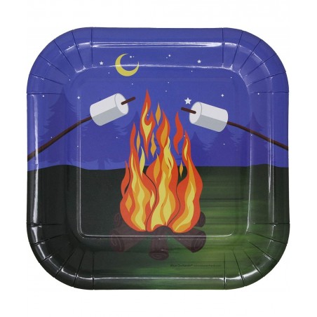 Camping Party Supplies Packs (101 Pieces for 16 Guests) - Camping Birthday Party Supplies Camping Plates and Napkins Smores P...