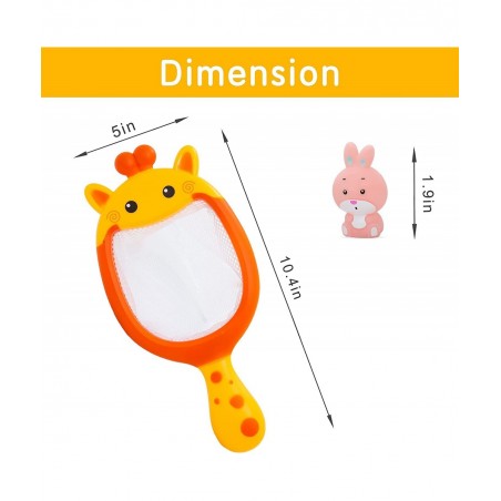 Baby Bath Toys 4 Pieces Floating Animals Toys with 1 Net for Bathtub Shower Beach Swimming Pool Games Water Play Set Gift for...