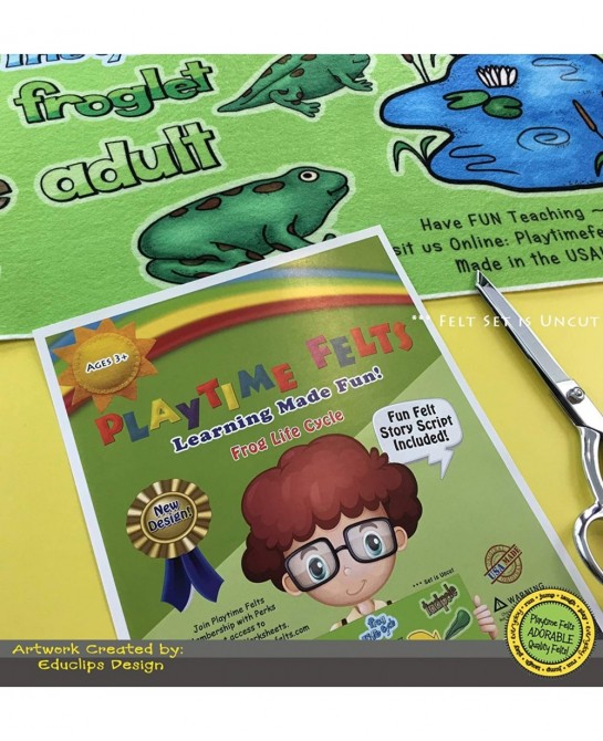 Frog Life Cycle Story Set for Flannel Board - Uncut $16.64 Magnetic & Felt Playboards