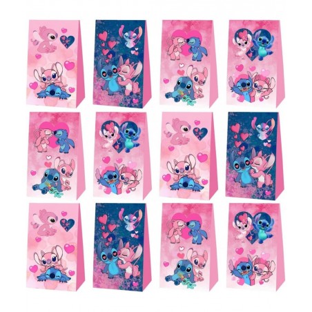 12Pack Pink Lilo and Stitch Party Gift Bags Candy Bags Pink Lilo and Stitch Birthday Party Supplies $28.49 Kids' Party Decora...