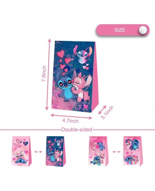 12Pack Pink Lilo and Stitch Party Gift Bags Candy Bags Pink Lilo and Stitch Birthday Party Supplies $28.49 Kids' Party Decora...