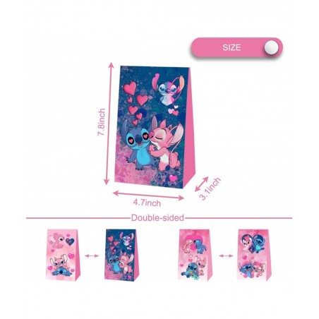 12Pack Pink Lilo and Stitch Party Gift Bags Candy Bags Pink Lilo and Stitch Birthday Party Supplies $28.49 Kids' Party Decora...