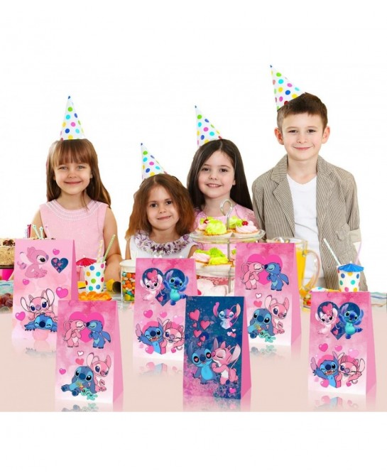 12Pack Pink Lilo and Stitch Party Gift Bags Candy Bags Pink Lilo and Stitch Birthday Party Supplies $28.49 Kids' Party Decora...