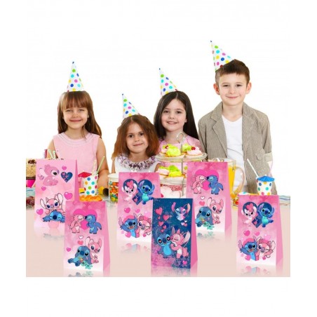 12Pack Pink Lilo and Stitch Party Gift Bags Candy Bags Pink Lilo and Stitch Birthday Party Supplies $28.49 Kids' Party Decora...