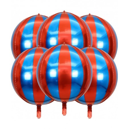 Red and Blue Carnival Balloons for Circus Theme Party Decorations Big 22 Inch 360 Degree 4D Circus Carnival Balloons for Birt...