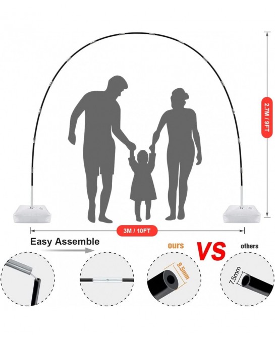 Balloon Arch Kit with Base 10Ft Tall Arch Balloon Stand Set Balloon Holder With Accessories Clips & Pump Outdoor Balloon Arch...