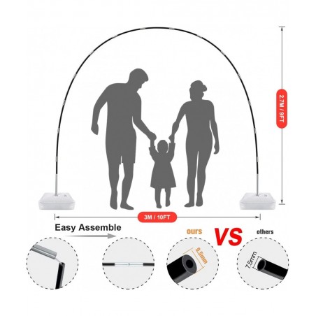 Balloon Arch Kit with Base 10Ft Tall Arch Balloon Stand Set Balloon Holder With Accessories Clips & Pump Outdoor Balloon Arch...