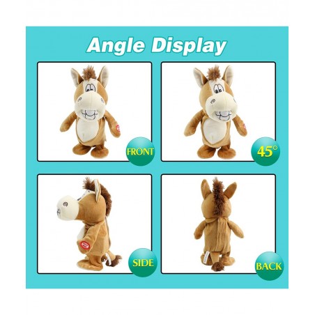 Talking Donkey Repeats What You Say Walking Electric Interactive Animated Toy Speaking Plush Stuffed Animal Buddy Gift for To...